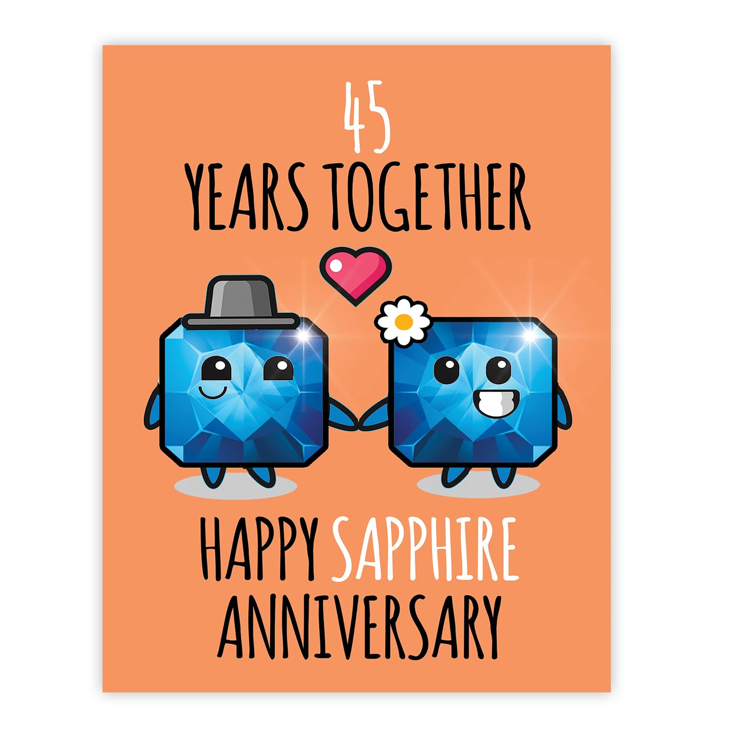Stuff4 45th Anniversary Poster Unframed - 45 Years Together - Happy 45th Wedding Anniversary Cute Gifts for Wife Companion Boyfriend Partner Husband Girlfriend, 8x10 Inch Anniversaries Posters