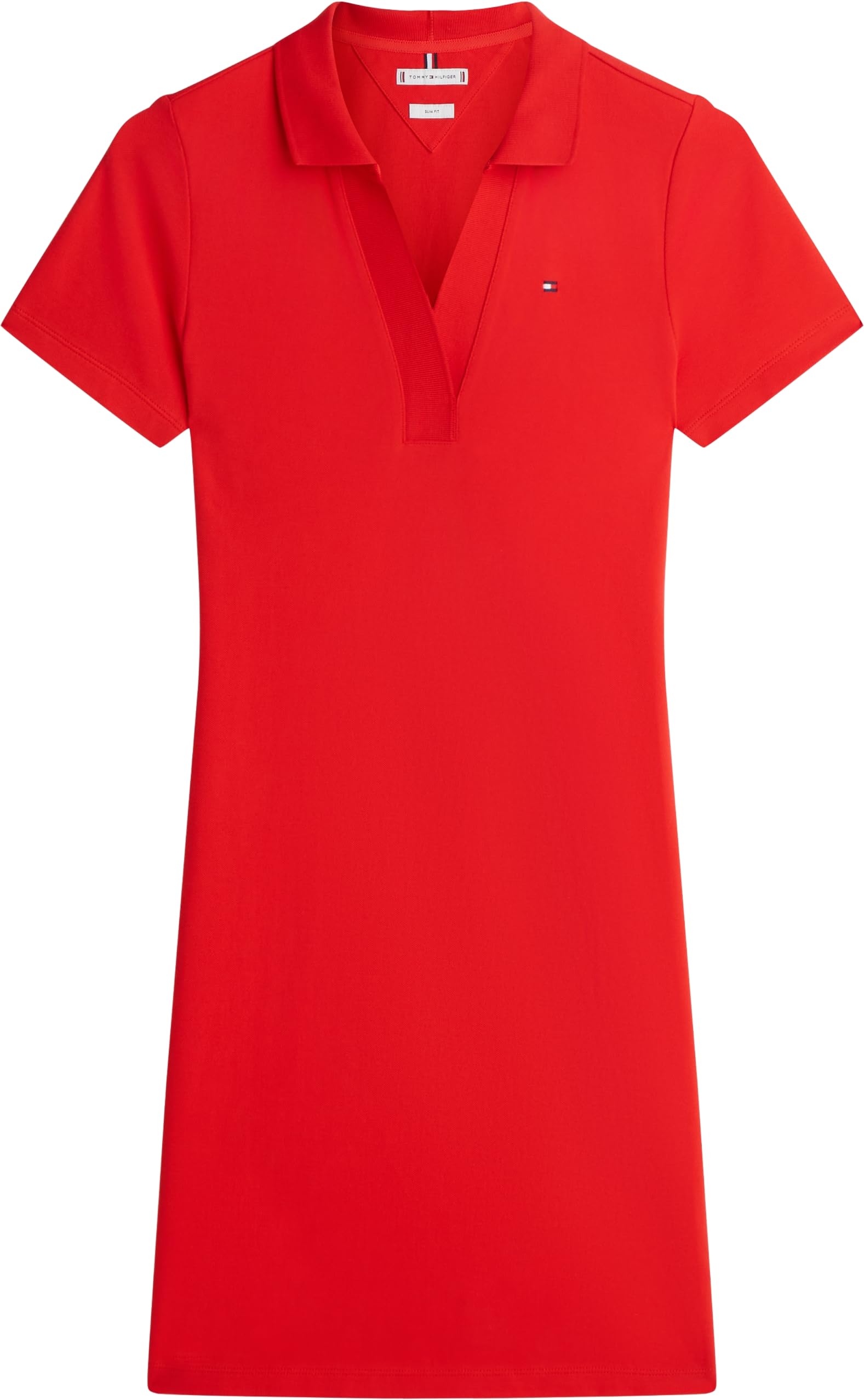 Tommy Hilfiger Donna Abito a Polo Slim Fit V-Neck Corto