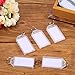 TecUnite 50 Packs Tough Plastic Key Labels with Ring Blank Name Tag White Luggage Tags