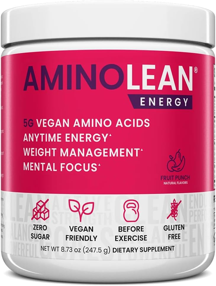 RSP NUTRITION AminoLean Pre Workout Powder, Amino Energy & Weight Management with Vegan BCAA Amino Acids, Natural Caffeine, Preworkout Boost for Men & Women, 30 Serv