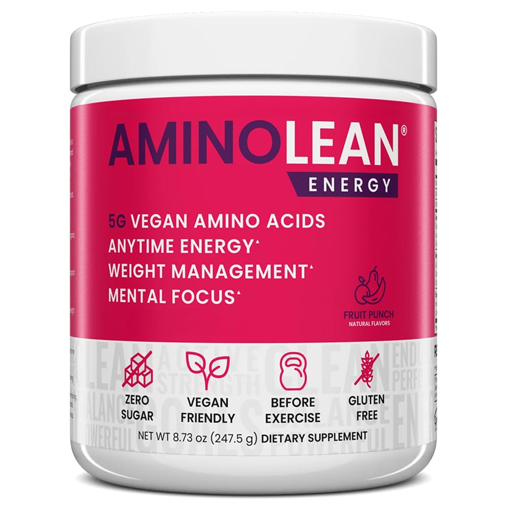 RSP NUTRITION AminoLean Pre Workout Powder, Amino Energy & Weight Management with Vegan BCAA Amino Acids, Natural Caffeine, Preworkout Boost for Men & Women, 30 Serv
