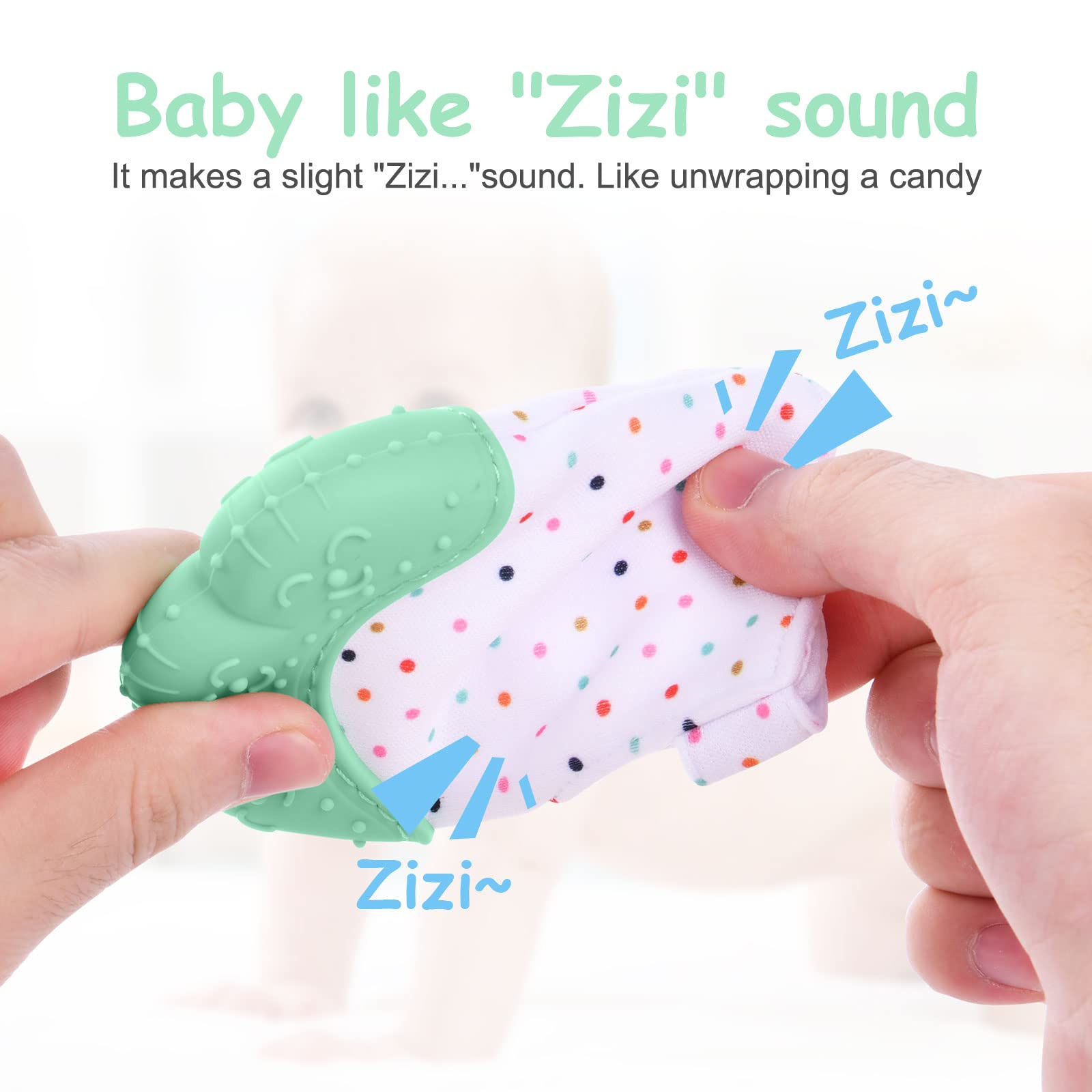 Vicloon Bijtring voor baby's, van siliconen voor bijtspeelgoed, BPA-vrij, babyknabbeltje, voedingsaccessoires voor baby's vanaf 3 maanden, cadeaus voor kinderen (marineblauw