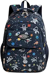 Mochila Escolar Infantil Astronauta Impermeável Design Espacial Espaçosa Menino Ótimo Acabamento Costura Reforçada Alta Durabilidade