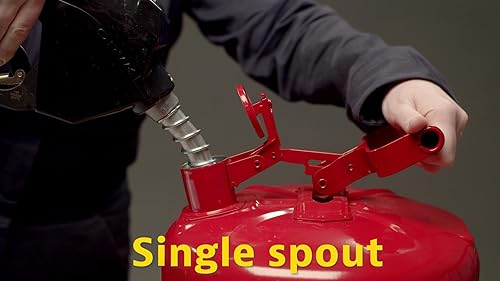 Miniatura 6 de Justrite Bidón de Seguridad para Gas Rojo Tipo I de 5 Galones para Gasolina con Arrestallamas y Tapa de Cierre Automático, Fabricado en los Estados