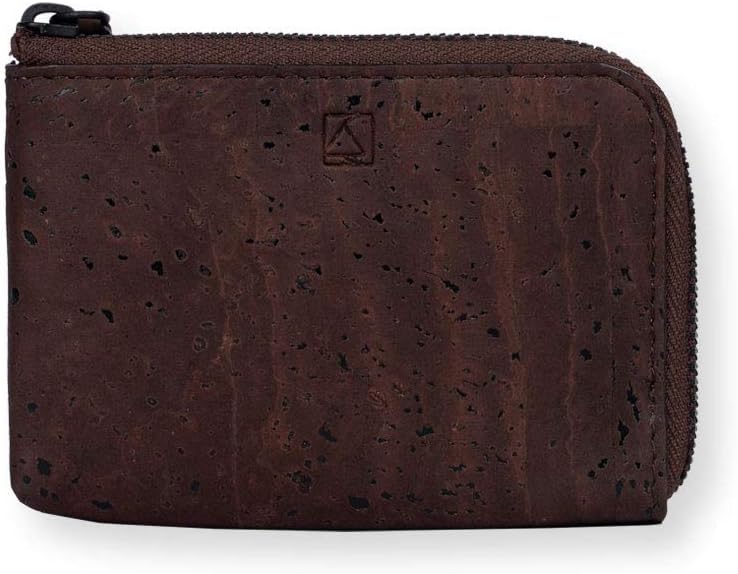 Arture Cork Leather AKI Compact Wallet Cum Coin Pouch 100% Vegan Eco-Friendly - Brown