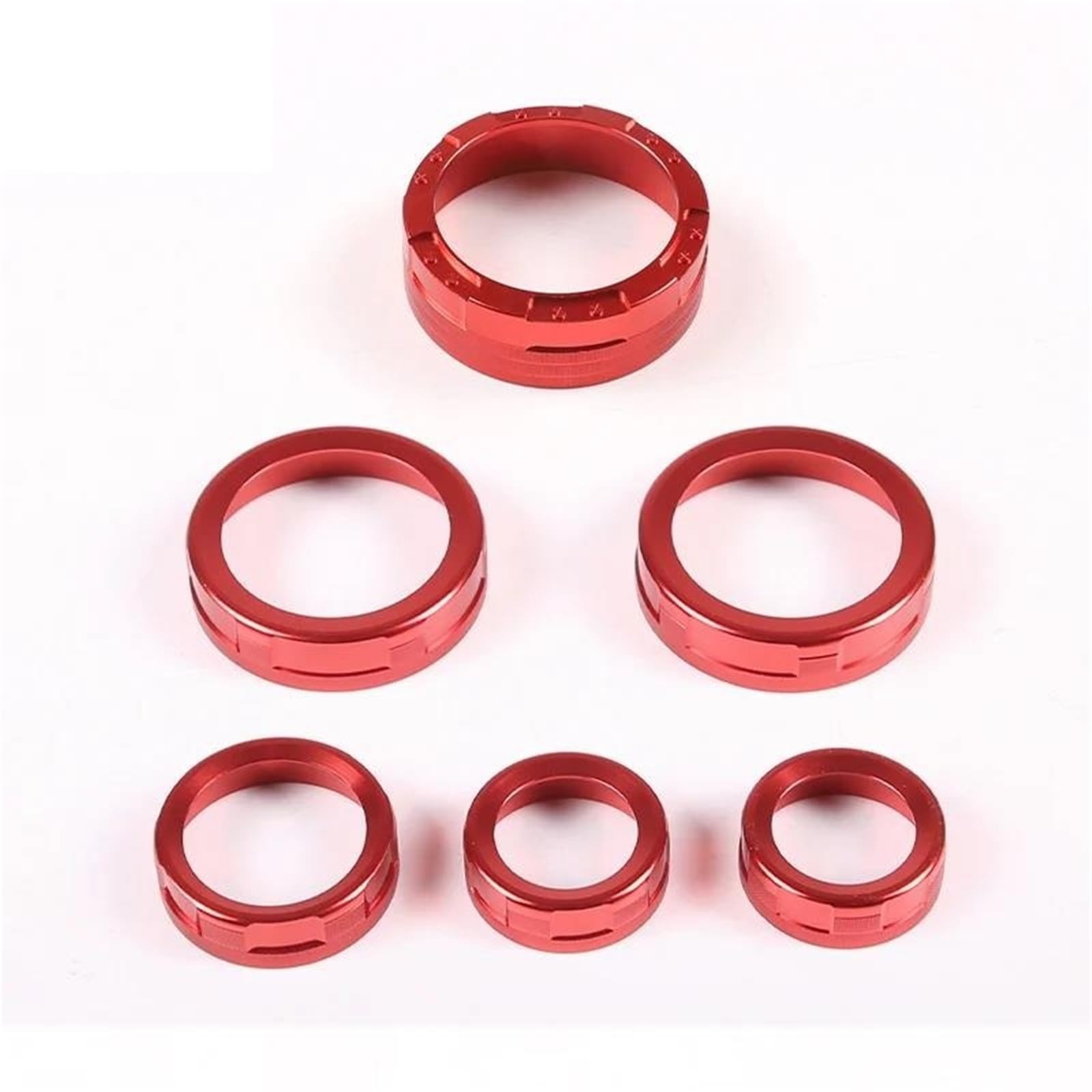 Cfckhpthaz Red 6Pcs Interior Styling Cover Aluminum Center Console Volume Knob Ring Cover For Ford For Maverick 2022 2023 2024 Kit 5 Pcs