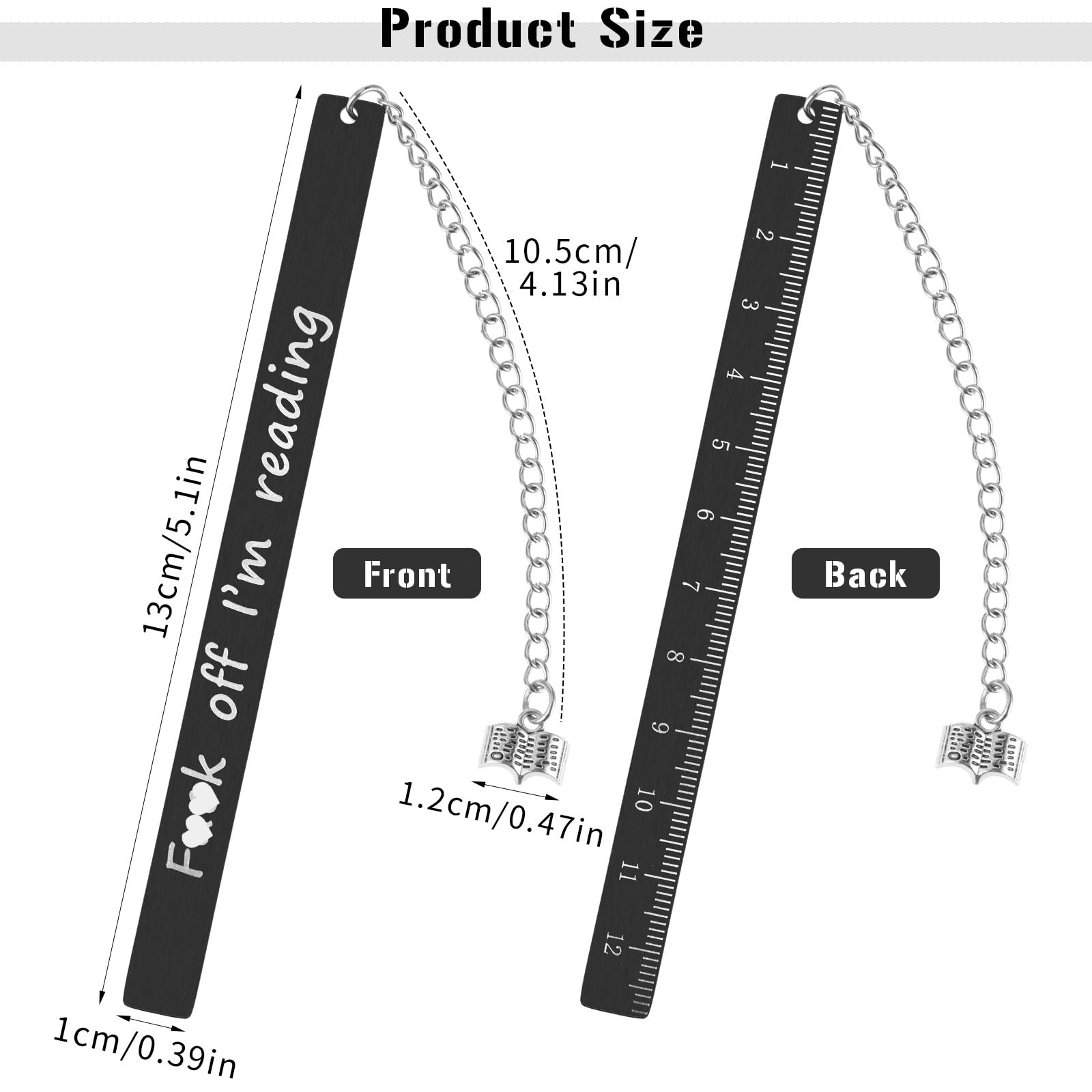 Kaciola 10 Pack Funny Black Bookmark With Tassels, Funny Bookmarks For - View #6