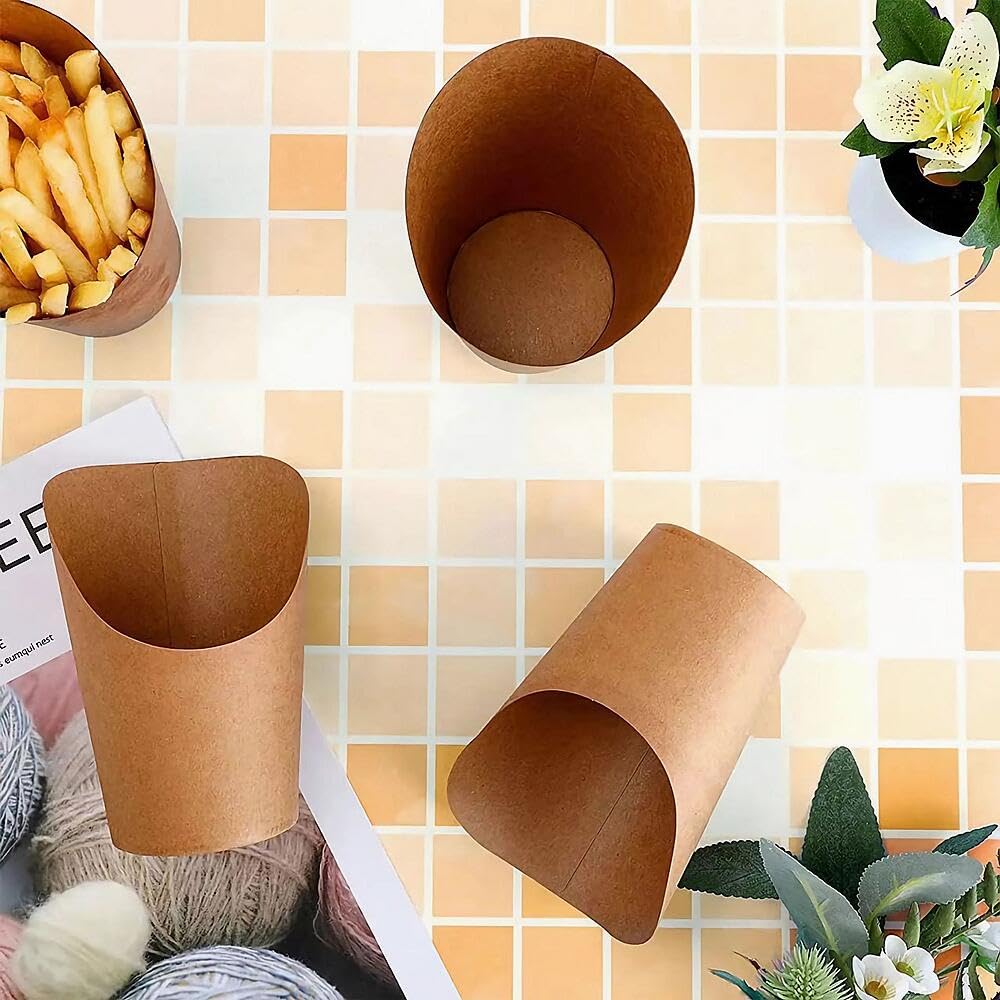 Amazon｜使い捨て紙コップ クラフト紙カップ フライドポテトカップ