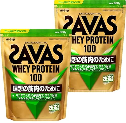 [2個セット]ザバス(SAVAS) ホエイプロテイン100 抹茶風味 980g 明治
