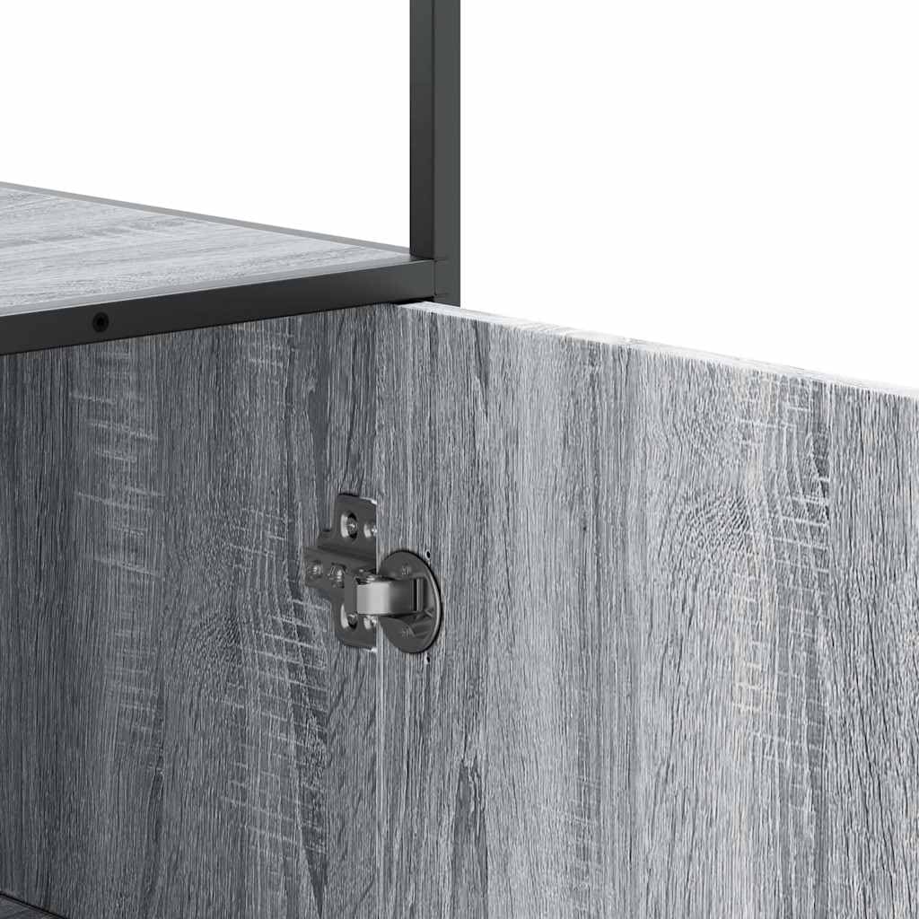 Highboard grigio Sonoma 68 x 35 x 139 cm, materiale in legno e metallo, robusto cabinet per Living Room, versatile cabinet per cocina e entryway, elegante consolle con spazio di archiviazione
