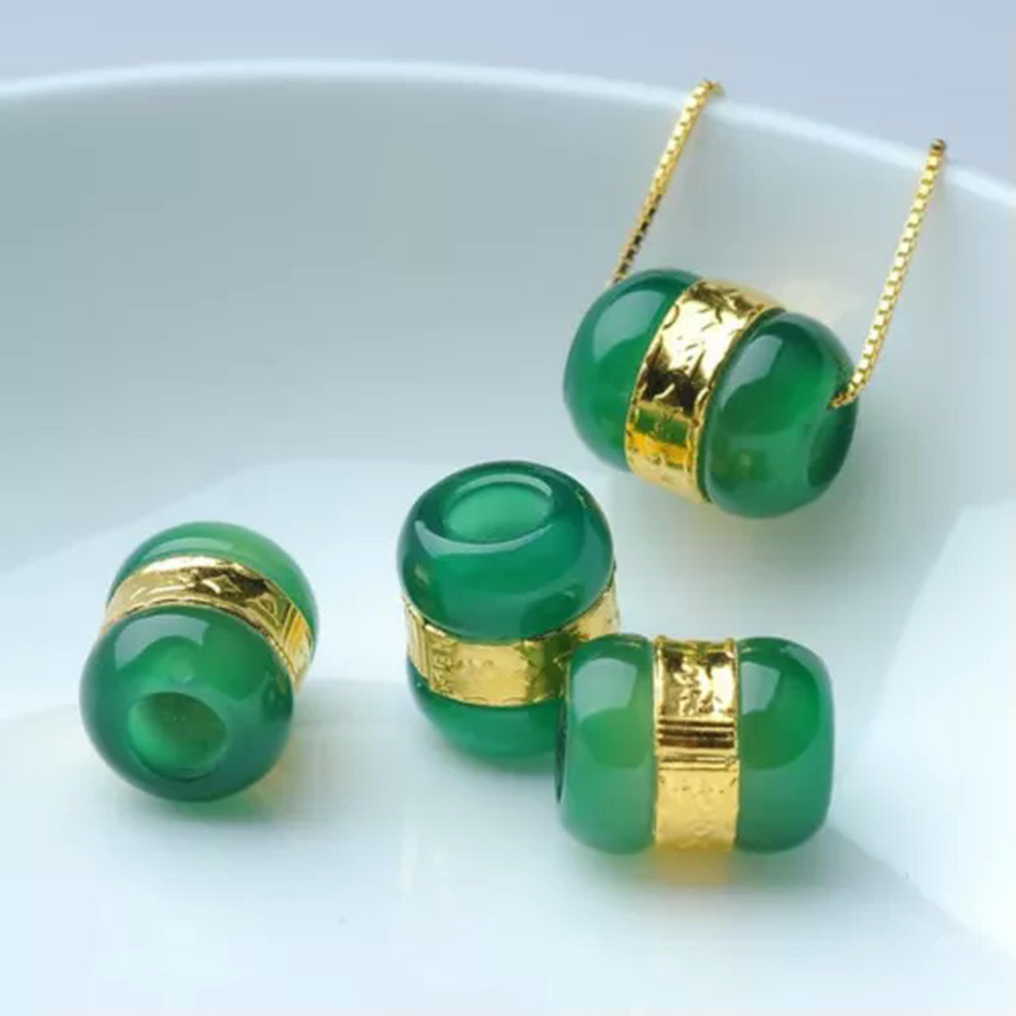 Pendentif Jade Vert Hetian et Or 24K, le lot de 5 cadeaux parfaits