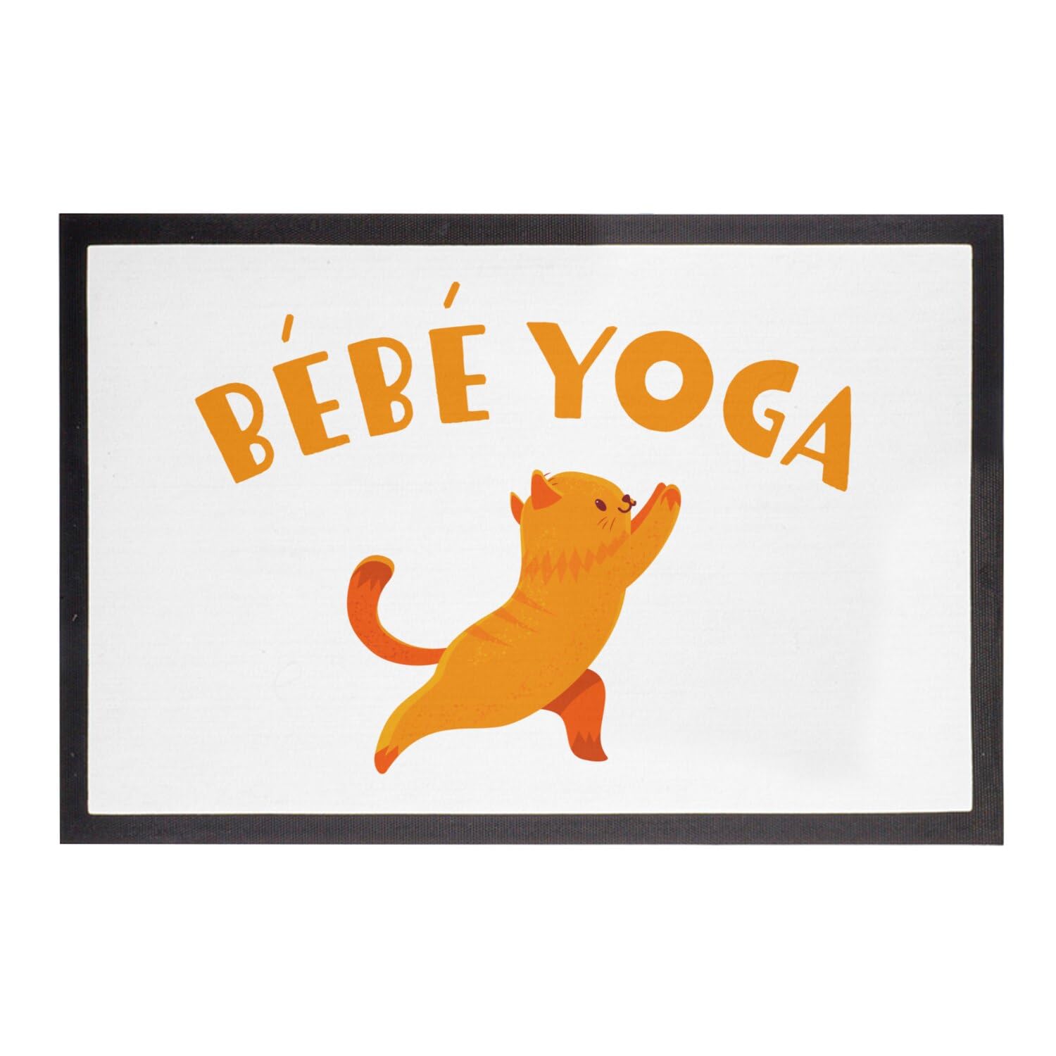 Paillasson chat yoga mignon tapis d entrée blanc dessin original pour la maison