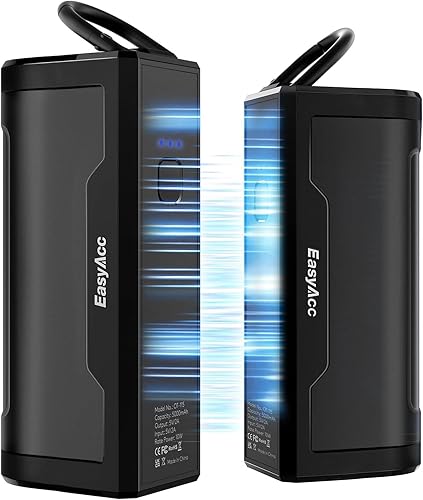 EasyAcc Hand Warmers Rechargeable 2 Pack, 10000mAh Magnetic Hand Warmers, 18Hrs Long Heating, with Camping Hook, Portable Power Bank, Pocket Size,