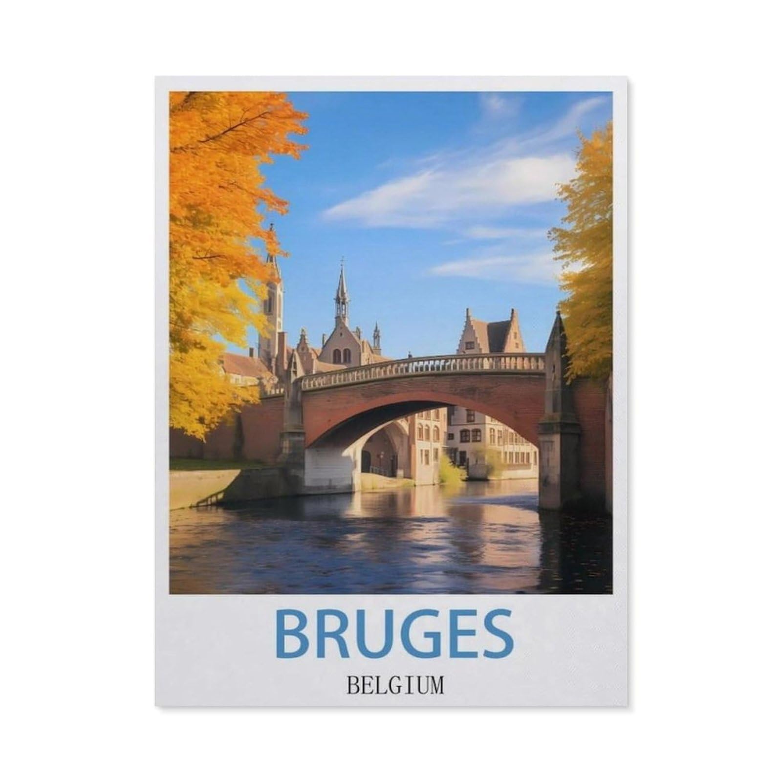 Vintage Metal Tin Sign，Bruges Belgium(30x40cm）