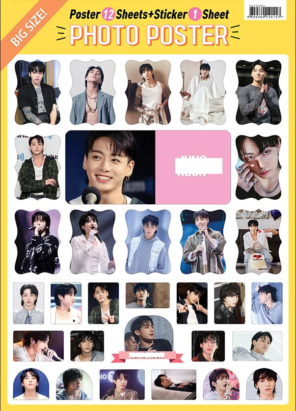 JUNG KOOK ポスター12枚 ステッカーセット BTS Amazon.co.jp: ジョングク グク グッズ ポスター 12枚 + シールセット