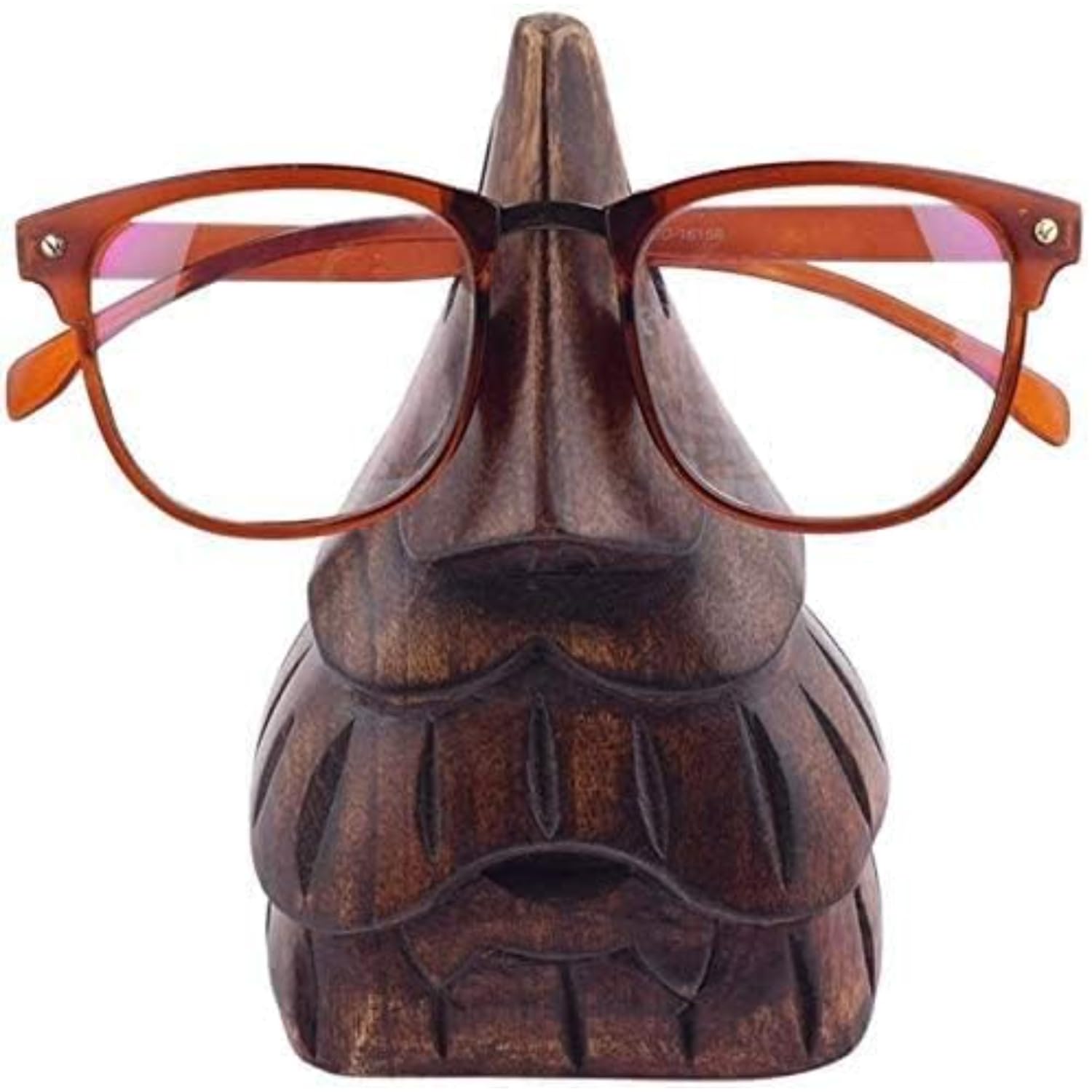 EARTHLY HOME Wooden Spectacle Eye Glasses Holder, Classic Beard Eyewear Retainer Sunglasses Holder Display Stand, Wooden Specs Holder, Optical Glass Accessories, Home Décor Office Desktop Accessory (7
