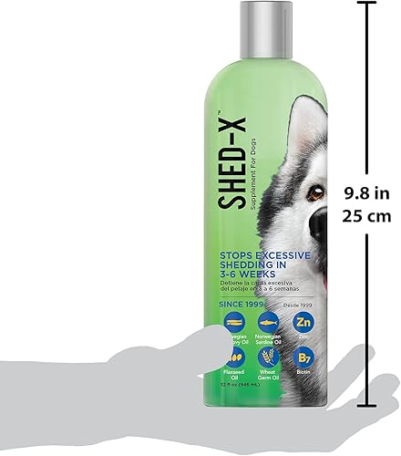 Miniatura 3 de Shed-X Suplemento diario líquido para perros 100 natural elimina el exceso de desprendimiento de perros con suplemento diario de ácidos grasos