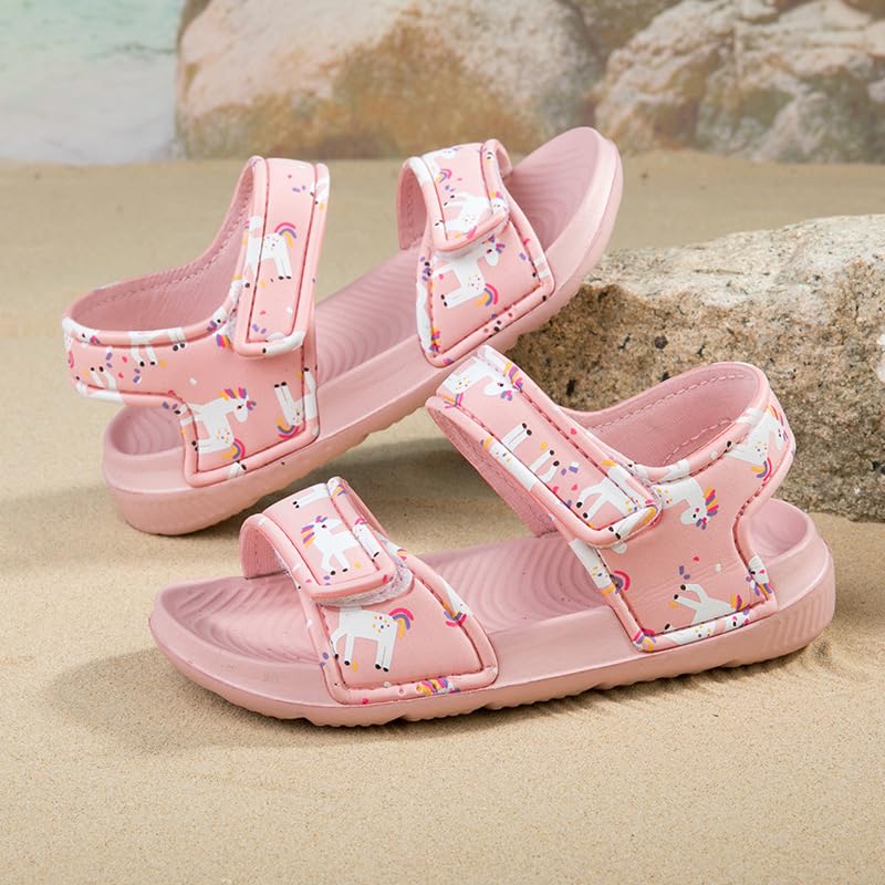 Boys Girls Sandals Slides Kids Sport Sandals Unicorn Dinosaur Adjustable Summer Beach Outdoor Shoes2