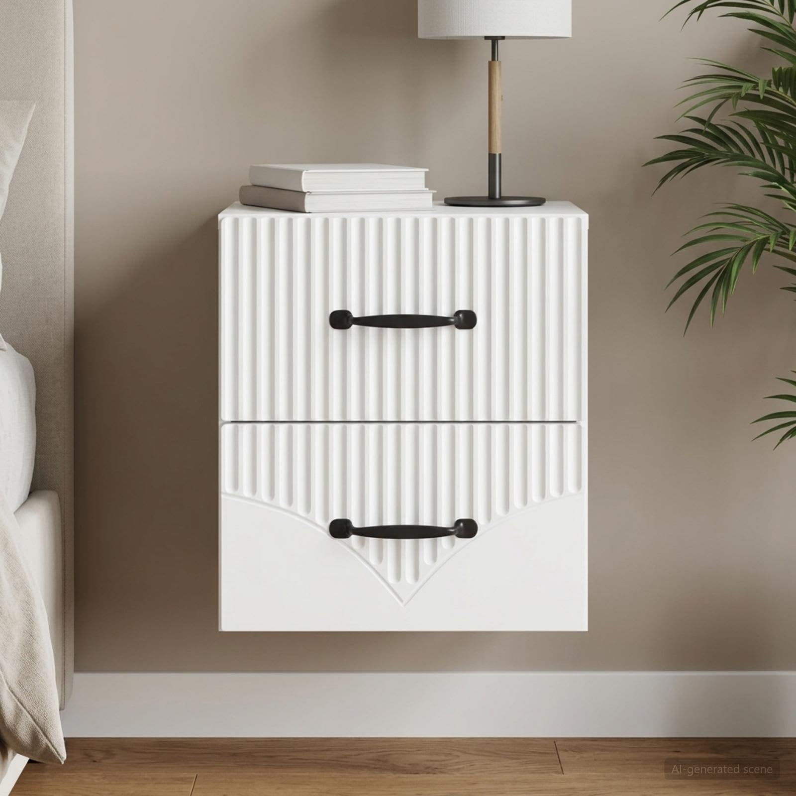 Mueble de noche blanco 34,5 x 33 x 40 cm con 2 cajones