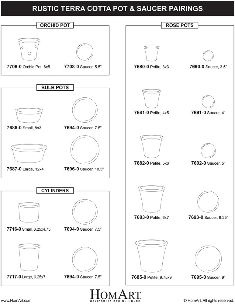 HomArt Rustic Terra Cotta Bulb Pot, Small , Antique Red, 1-Count (7686-0)