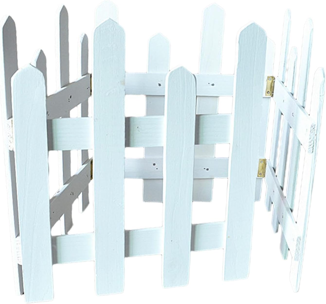 Picket Fence Decorative Sturdy Wooden Garden Fence for Garden Yard Pool Lawn White Height 35cm