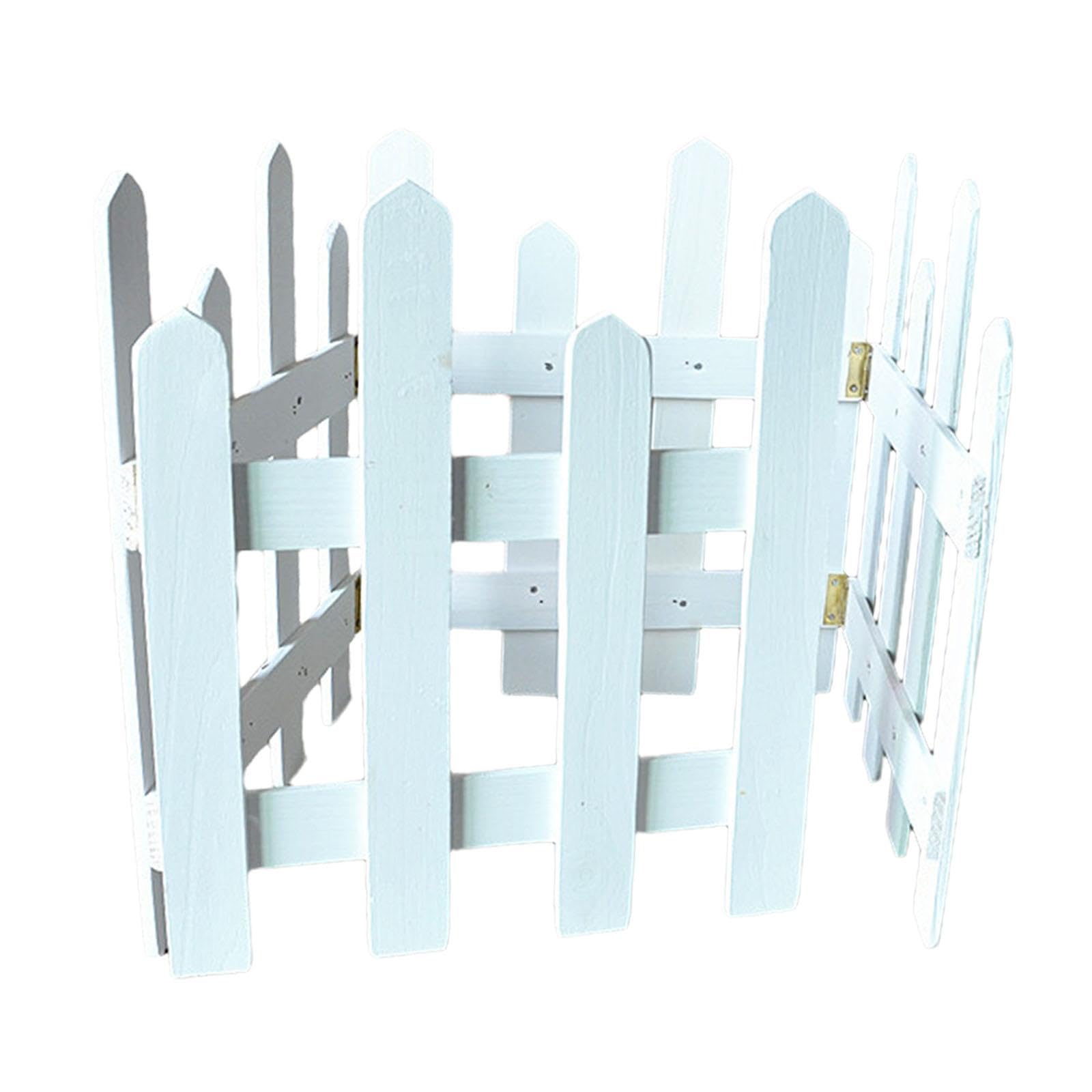 SAZ DEKOR® Picket Fence Decorative Sturdy Wooden Garden Fence for Garden Yard Pool Lawn White Height 35cm