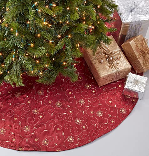 Fennco Styles Embroidered and Sequined Christmas Tree Skirt 72