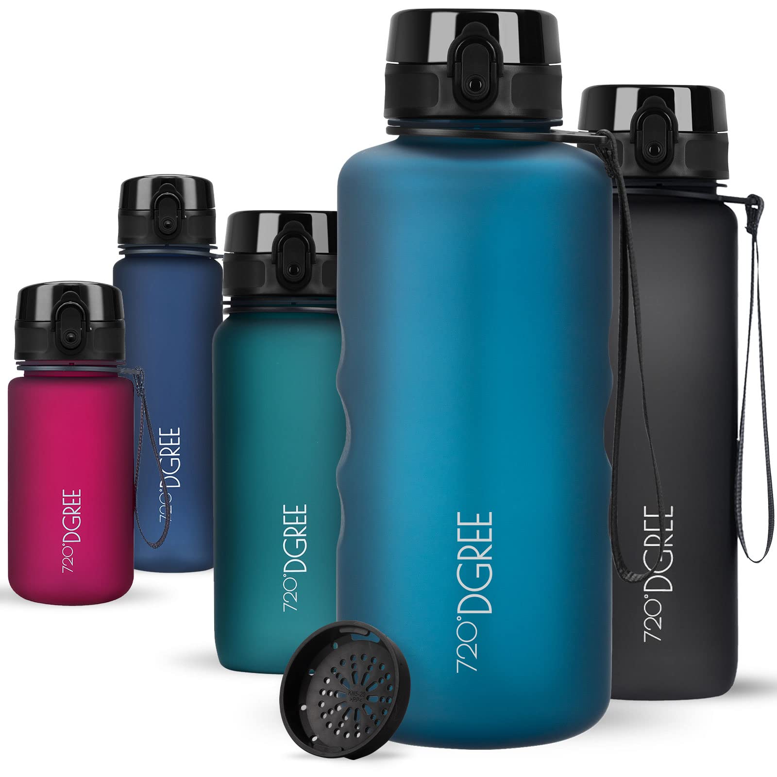 720°DGREE Botella uberBottle + colador – 350 ml, 500 ml, 650 ml, 1000 ml, 1,5 l, 2 l – Sin BPA – Botella de agua para deportes, escuela, niños, fitness, gimnasio, bicicleta, exterior – ligera — view 34