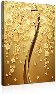 アートパネル 風水 絵 玄関 油絵 絵画 金運アップお 幸運の木 風水絵 インテリア 絵画 黄金木 開運 玄関 絵画 飾り 風水ポスター 複製画 HD印刷 自然 壁画 風呂 玄関 油彩画16x24inch(40x60cm)