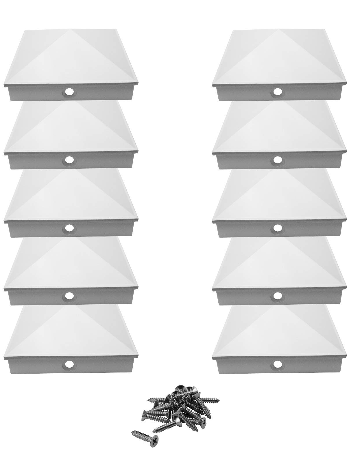 Pali Recinzione Tappi Per 6 Pz. Metallo Zincato 91x91 Mm Pali Di Legno Per Recinzioni - 8