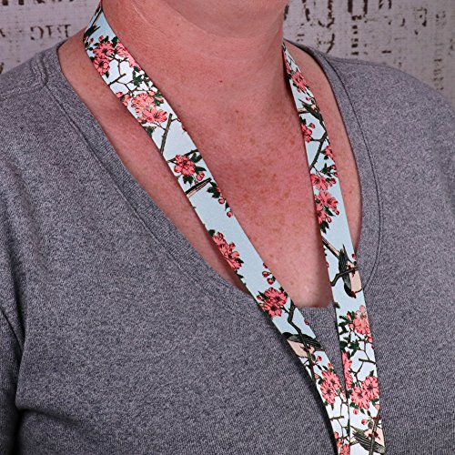 Buttonsmith Hiroshige Cherry Blossoms Breakaway Lanyard - with Buckle and Flat Ring - Made in The USA - Thumbnail 5