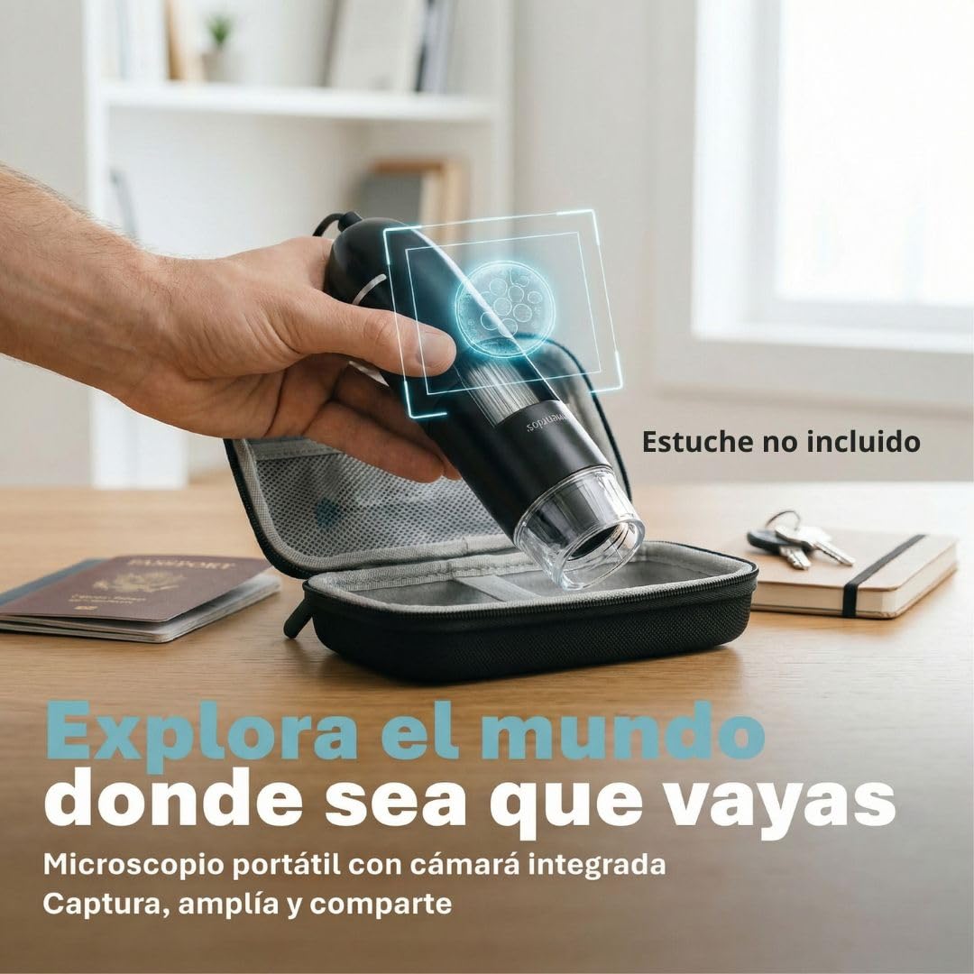 Microscopio Digital USB 3 en 1. Compatible con PC, Android y Tablets. Microscopio Digital de Mano 1600X 200W. Microscopio portatil para Soldadura e inspeccion Industrial