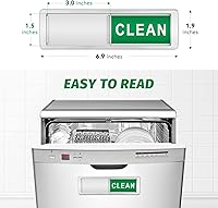 Vista 2 de Imán para lavavajillas con el texto en inglés "Dirty" o "Clean", solo cambia cuando lo empujas. Imán fuerte antiarañazos o 3M con opciones que
