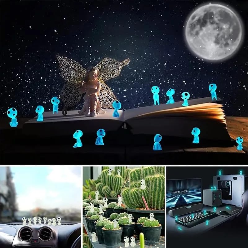 Finyoffiy 20Pcs Glow in the Dark Tree Spirits Glow in Dark Tree Elves Fairy Mini Glow Fairy Garden Accessories Outdoor for Decor Plant Tree Patio Lawn Terrace Balcony Yard Micro Landscape Kit (20Pack) - Image 3