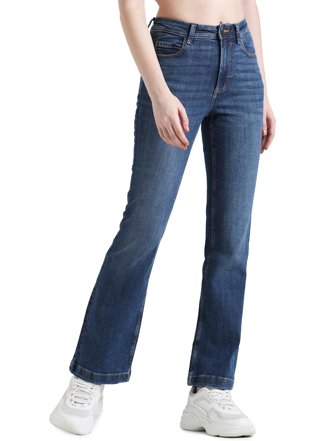 only Women Mild Bootcut Fit High Rise Jeans | Flared Everyday Jeans for Women-picture-21