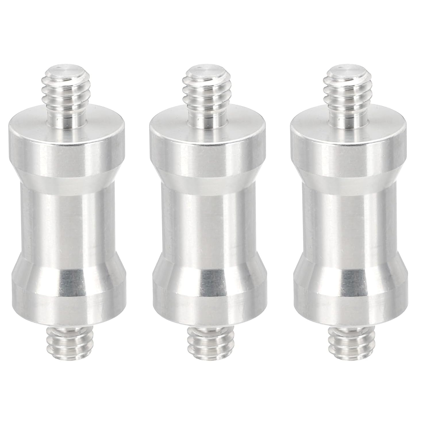 PATIKIL Camera Spigot Screws Converter 1/4" to 1/4" Male to Male, 3 Pack Tripod Screw Adapter Spigot Stud for Light Stand Hot Shoe Cold Shoe Adapter Ball Head Flash, Silver
