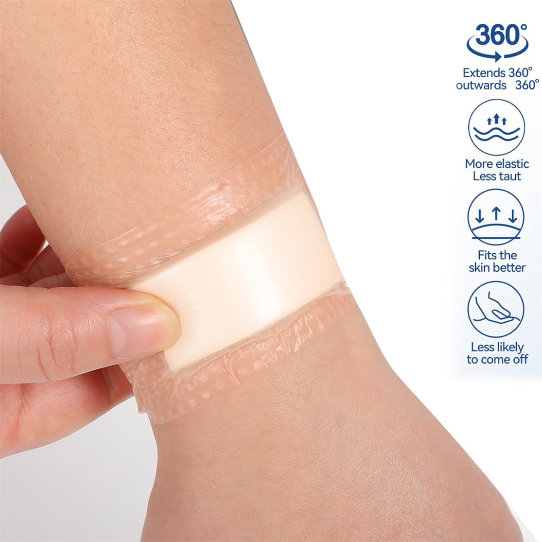 Silicone Foam Dressing Wound Dressing Bandage with Adhesive Border 5Pack Super Absorbent Bed Sore Patches Waterproof Silicone Foam Pads for Wound Care Pressure Ulcers — Amazon image 4
