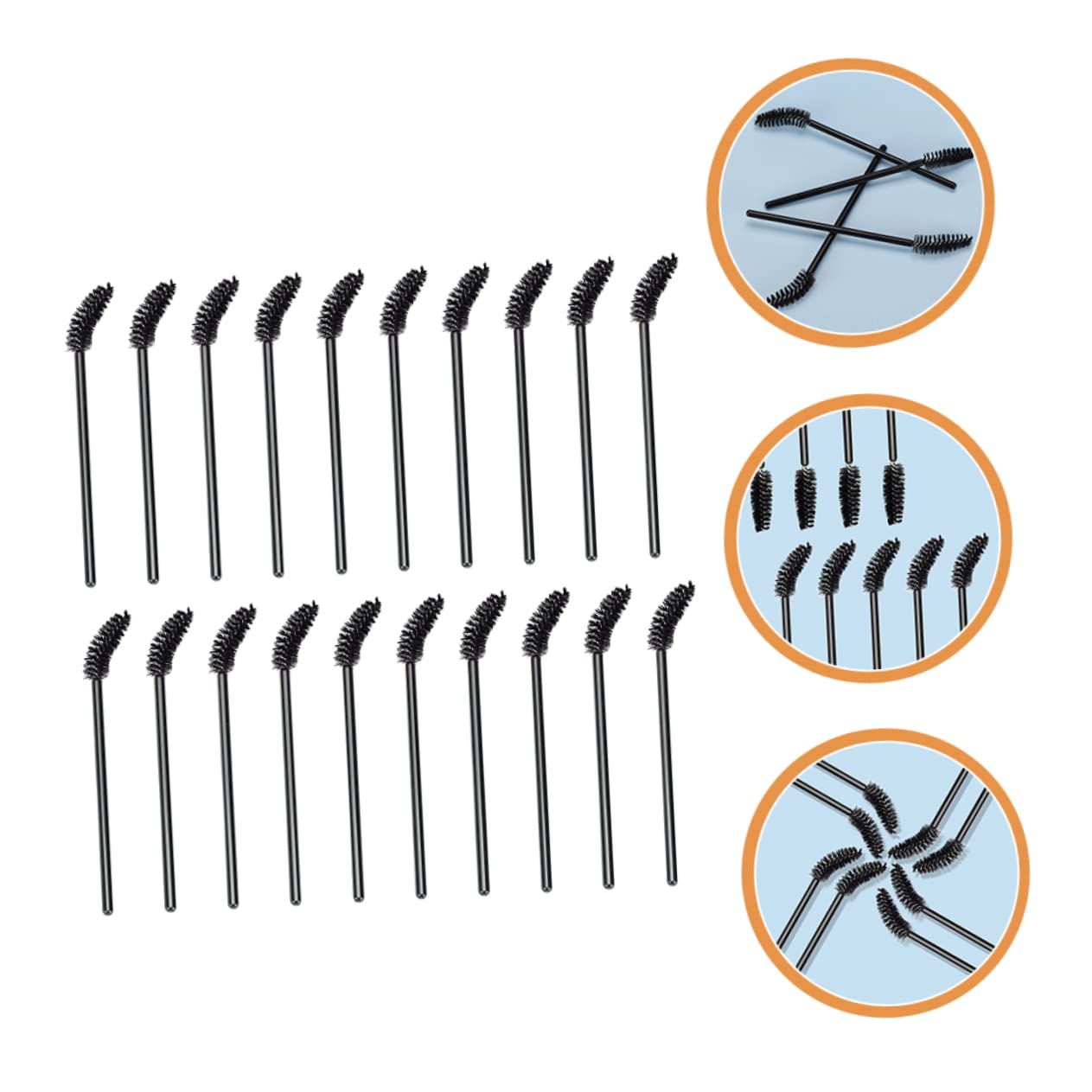 WRITWAA 50pcs Disposable Eye Lash Makeup Brushes Portable Eyebrow Tools for Makeup Practice Lightweight and Durable for Home Use Travel Professional Application