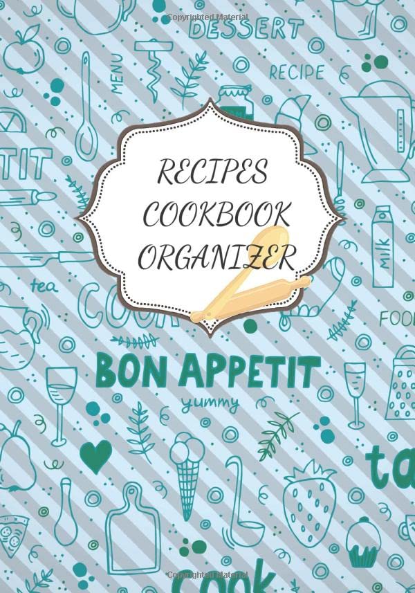 RECIPES COOKBOOK: My Favorite Recipes | Blank recipes books to Write In | Collect the Recipes You Love in Your Own Custom Cookbook with Blank Recipe ... Style With Blue Diagonal Stripes Background)