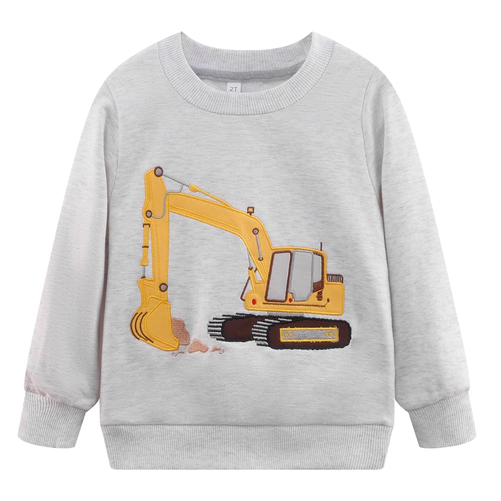 Popshion Toddler Boys Sweatshirt Cotton Lightweight Kids Winter Warm Sweater Crewneck Pullover Tops