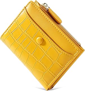 yellow leather wallet womens