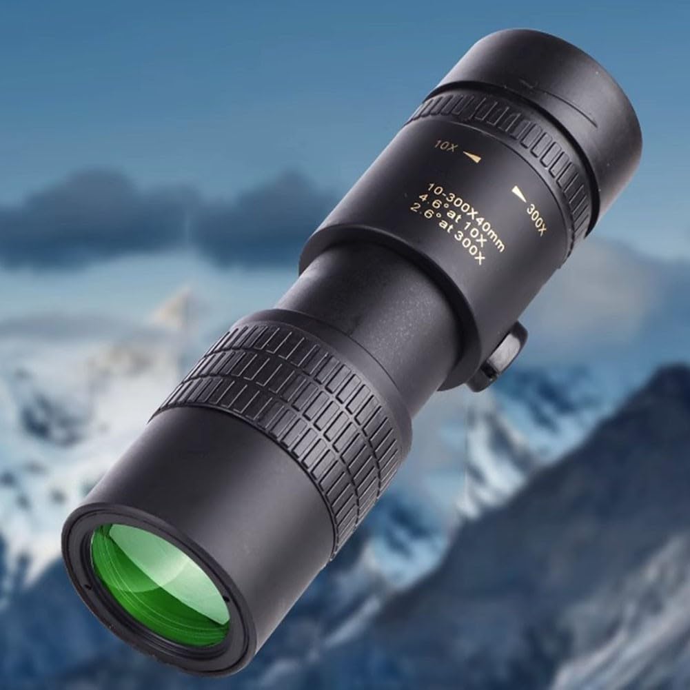 Télescope monoculaire, zoom 10–300x, puissant et portable, haute définition, monoculaire rétractable pour extérieur, randonnée, camping (ensemble)