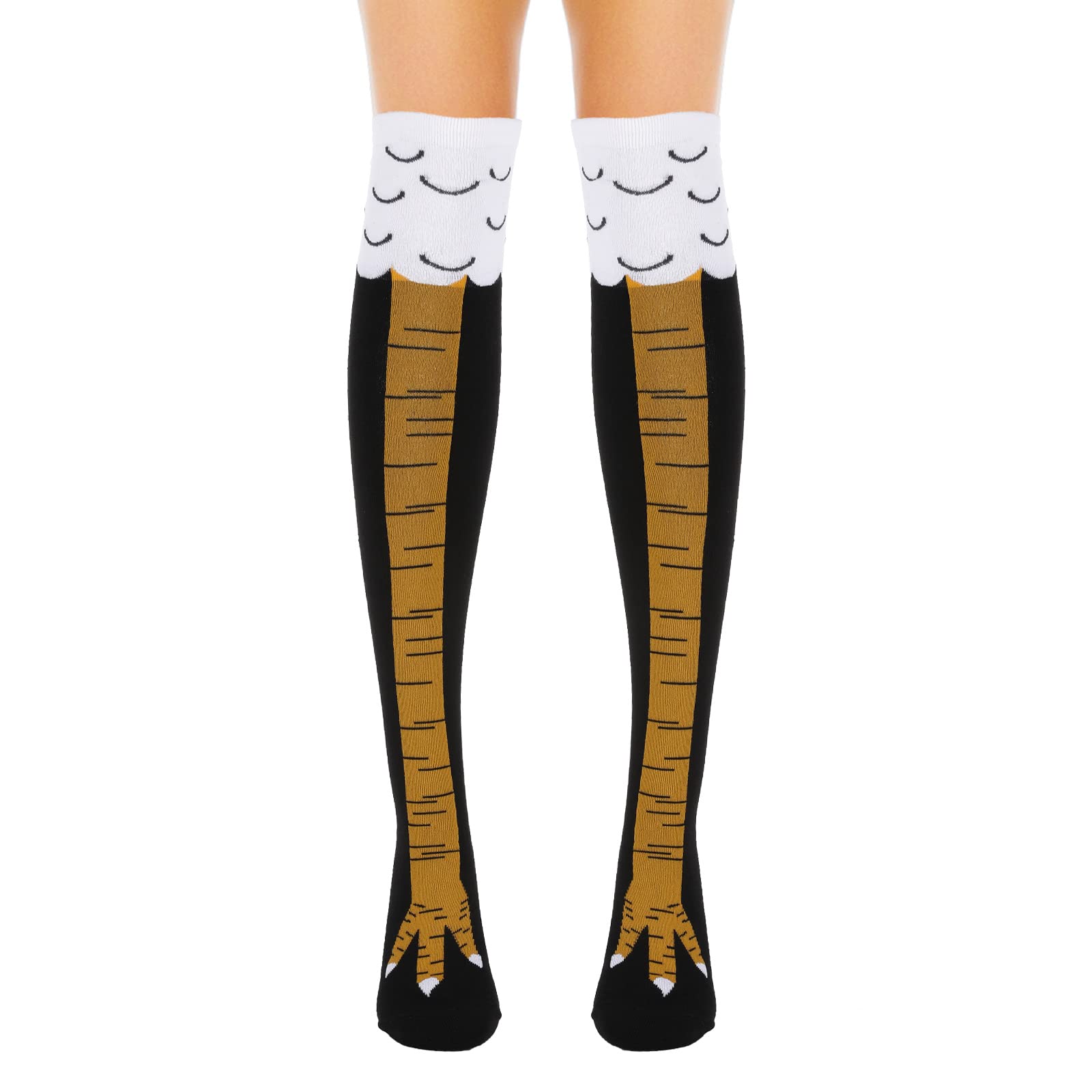 Socks with Chicken Legs, Crazy Funny Overknee Socks, Creative Novelty Socks, Stove Pipe Socks, Knee-High Turkey Socks, Halloween for Women and Girls