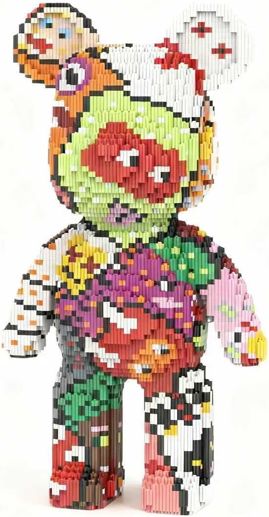 Bear Micro Mini Building Block Sets for Adults, No Compatible with Lego, 6950PCS Building Toys for Home & Office Decor, MOC 3D Creative Model Gifts for Christmas