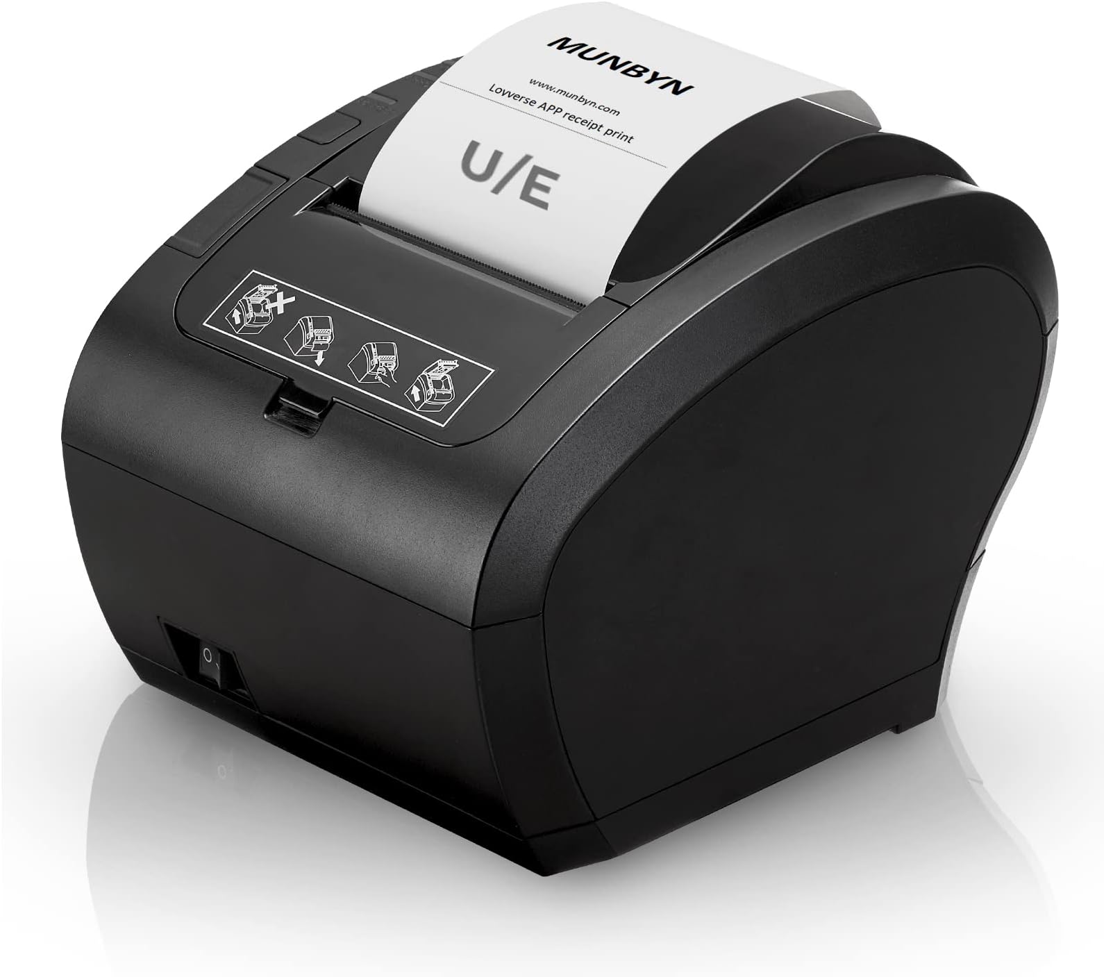 MUNBYN POS Printer, Receipt Printer USB Ethernet 80MM Thermal Printer P047, Impresora térmica, Black Supermarket POS Kitchen Printer with Auto Cutter Support Cash Drawer ESC/POS Windows System