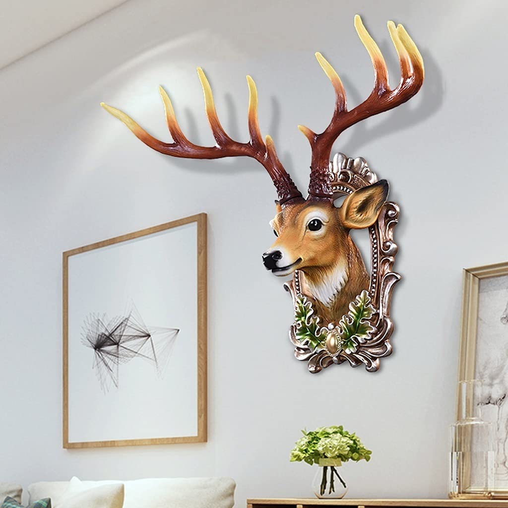 壁の装飾クリエイティブ動物鹿の頭象ホームリビングルーム背景壁壁画壁ペンダントバー壁装飾エンボス Amazon.co.jp: 鹿の頭の壁の装飾創造性鹿 の頭壁掛け動物の頭壁掛けKTVバーホームレストラン寝室リビングルームの背景鹿の飾り壁彫刻 (色 : ホワイト) (ホワイト B ..., image size:1024x1024