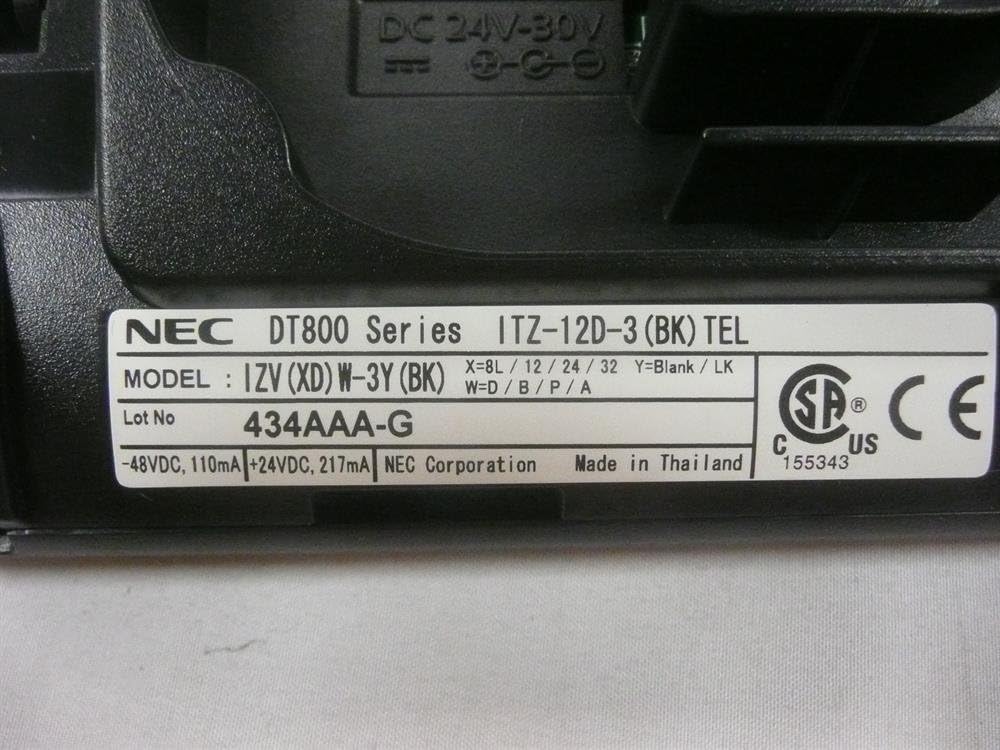 NEC ITZ-12D-3(BK) TEL, DT830 IP 12-Button Display Endpoint Black Phone Stock# 660002 (Certified Refurbished)