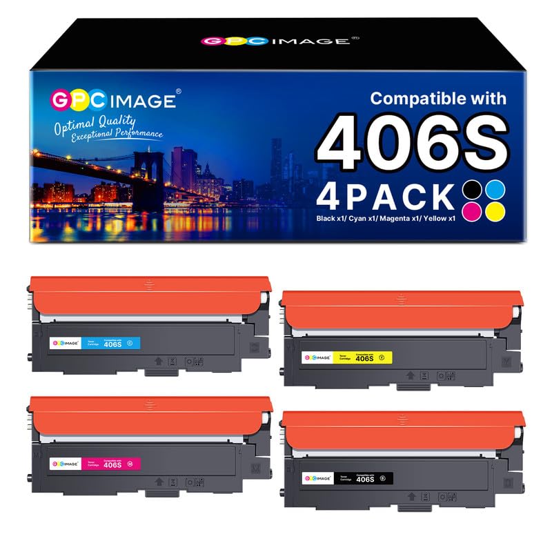 GPC Image P406C   Tóner Compatible con Samsung CLT P406C Multipack 406S para Samsung CLX 3305 Xpress CLP 365 CLX 3300 C410W C460FW CLX 3305W K406S C406S Y406S M406S Negro Cian Amarillo Magenta, 406S
