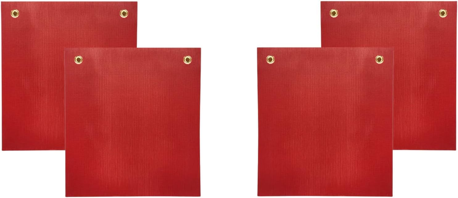 Mesh Oversize Load Signs with Grommets for Trucks - 2 Oversize Load Banners 18" X 84" with Grommets and 4 Red Mesh 18" X 18" Warning Flags