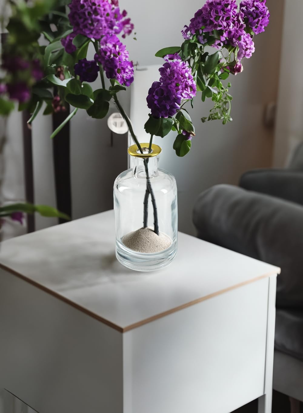 Serene Spaces Living Set of 6 Bud Vases with Gold Tip, Tealight, Pillar Holder, Decorative Vase, Ideal for Wedding, Birthday, Thanksgiving, Christmas